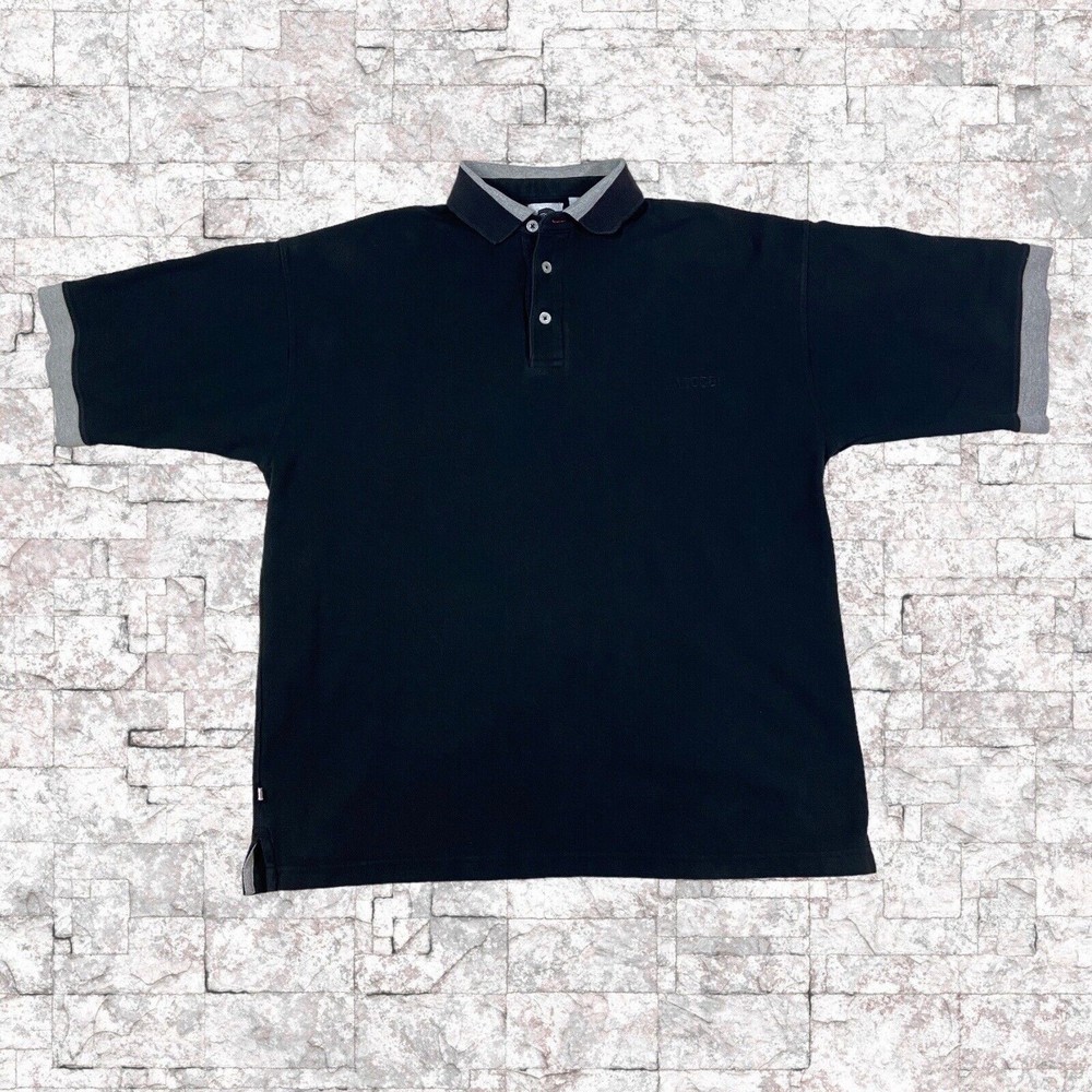 Mecca Shirt Mens XL Black Gray Polo Urban Wear Y2k Collared Street Wear Hip Hop